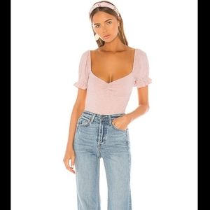 OLIVE BODYSUIT IN PINK LEMONADE